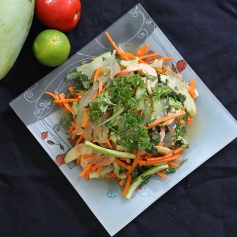 Cách làm gỏi nha đam tôm