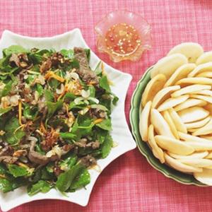 Cách làm gỏi rau má thịt bò