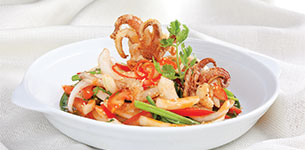 Gỏi râu mực chiên giòn