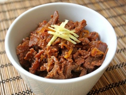 Gừng thịt bò tatake với chanh đậu nành