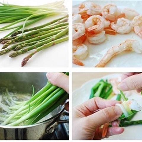 Cách làm hành cuộn tôm kiểu Hàn