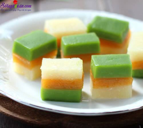 Hướng dẫn làm bánh sắn ba màu thơm ngon,mát lạnh