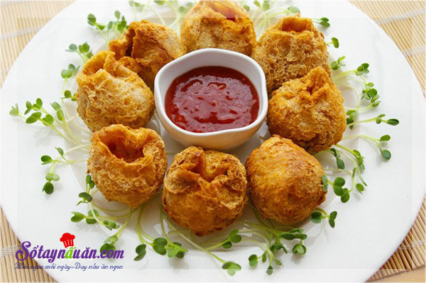 Hướng dẫn làm đậu phụ bọc thịt gà chiên giòn rụm