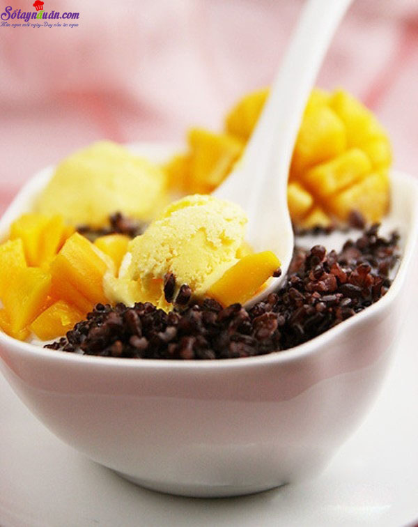 Hướng dẫn làm kem xoài nếp cẩm ngon khó cưỡng