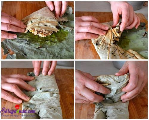 Hướng dẫn làm xôi gà lá sen ngon tuyệt hảo