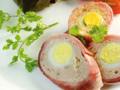 Jambon cuộn trứng cút