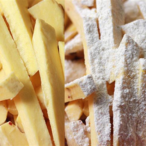 Cách làm khoai lang xóc bột chiên