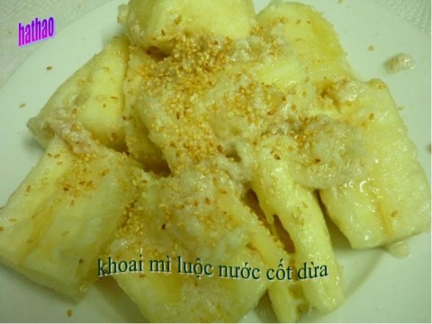 Khoai mì luộc nước cốt dừa