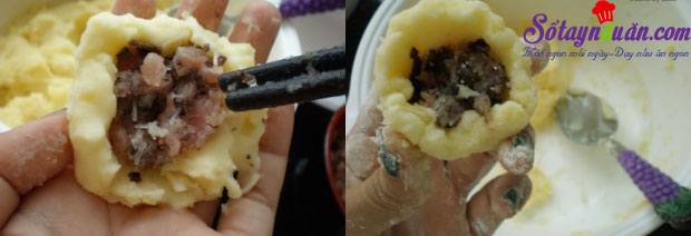 Khoai tây bọc thịt chiên giòn tan