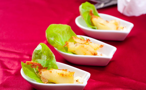 Khoai tây cuốn tôm phô mai chiên