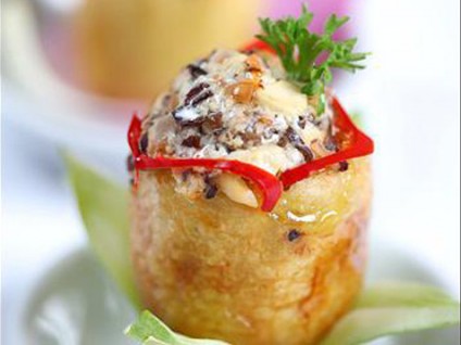 Khoai tây viên nhồi nấm