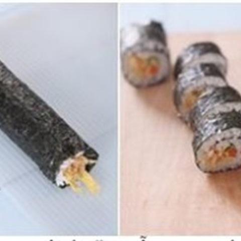 Cách làm kimbap cuộn chà bông