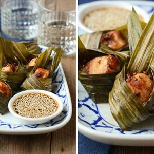 Cách làm lá dứa cuộn gà chiên