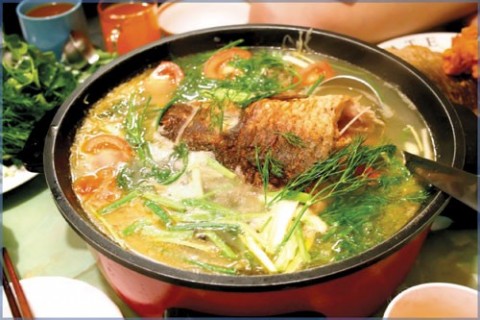 Lẩu cá chép om dưa