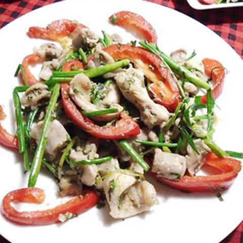 Cách làm lòng heo xào hành