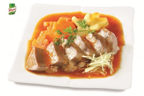 Lưỡi heo nấu pate