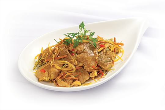 Lưỡi heo xào riềng xả