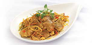 Lưỡi heo xào riềng xả