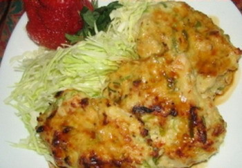 Lườn gà trộn hành nướng