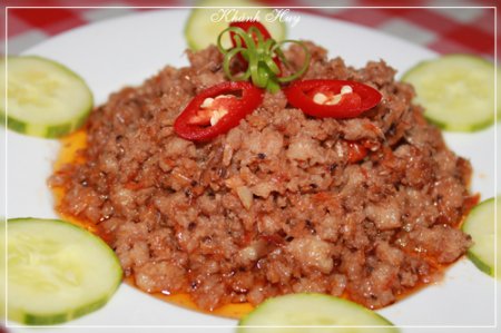 Mắm tép chưng thịt