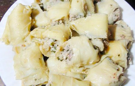 Măng cuộn thịt heo