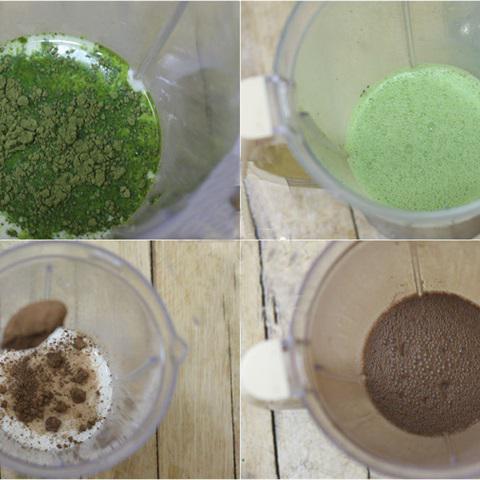 Cách làm matcha đá và cacao kem sữa