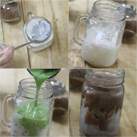 Cách làm matcha đá và cacao kem sữa