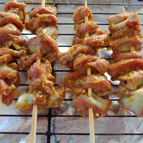 Cách làm mề gà nướng sả ớt xiên que