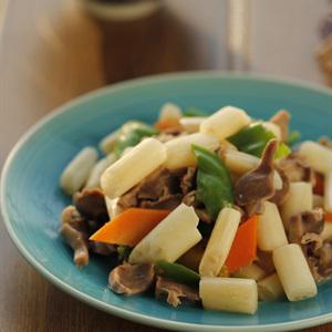 Cách làm mề gà xào rau củ