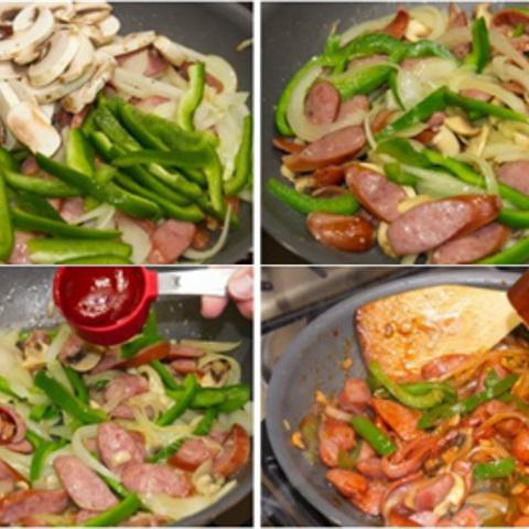 Cách làm mì Ý xào xúc xích