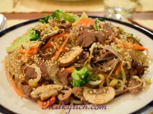 Miến xào thịt bò kiểu Hàn Quốc