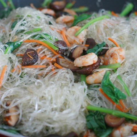 Cách làm miến xào tôm