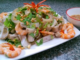 Mít trộn tôm thịt