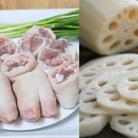 Cách làm móng giò hầm củ sen