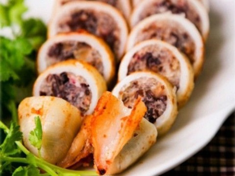 Mực dồn chả cá