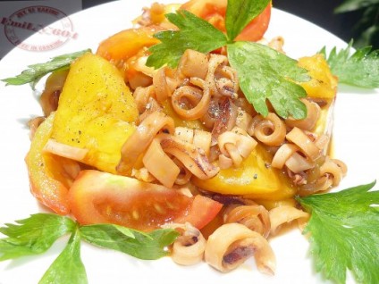 Mực khô xào dứa