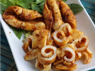 Mực một nắng nướng sả ớt