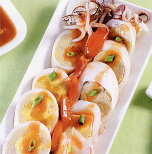 Mực nhồi trứng muối