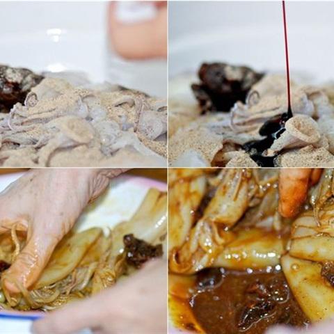 Cách làm mực om nước tương