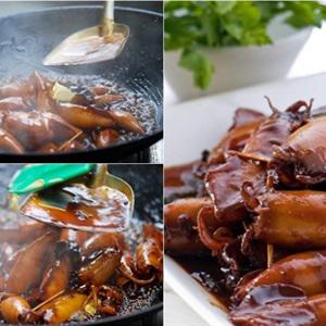 Cách làm mực om nước tương