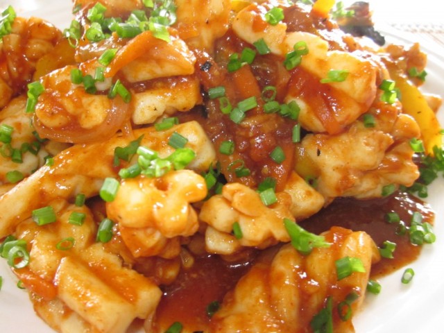 Mực sốt tương Hàn Quốc