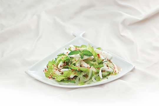 Mực trộn khổ qua chua ngọt