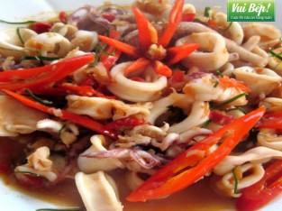 Mực tươi xào mắm tôm