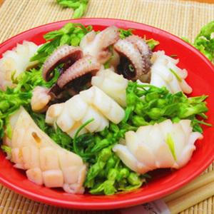 Cách làm mực xào bông thiên lý