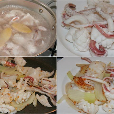 Cách làm mực xào cần tây