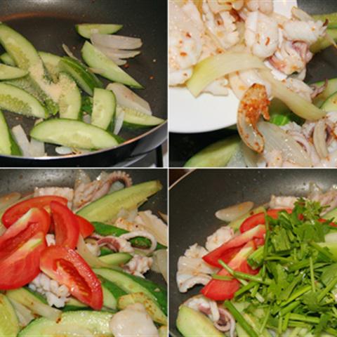 Cách làm mực xào cần tây