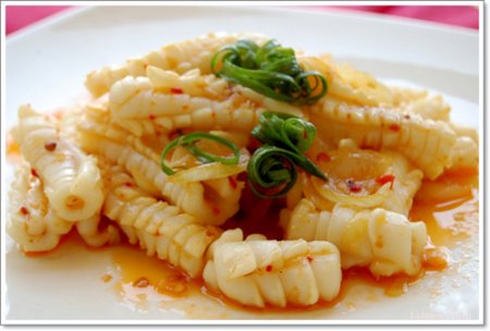 Mực xào cay