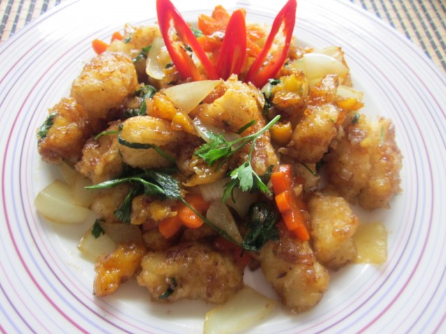 Mực xào lòng đỏ trứng muối