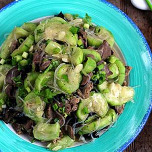 Cách làm mướp hương xào mề gà