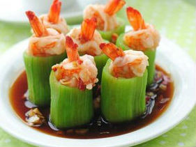 Mướp nhồi tôm hấp